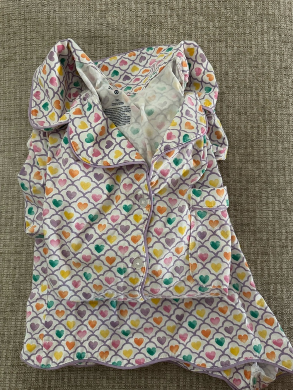 Roller Rabbit x Target pajama shorts set featuring a heart print.  EUC